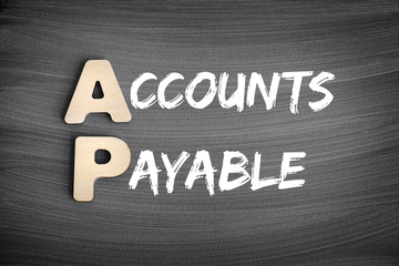 AP - Accounts Payable acronym, business concept on blackboard