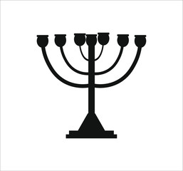 Menora is a typical chandelier of the Jewish religion. illustration for web and mobile design.