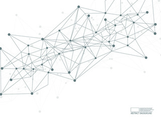 Vector technology conceptual poster with multiple. DNA chane connections, gene symbols backdrop, deoxyribonucleic acid thread-like chain vector illustration