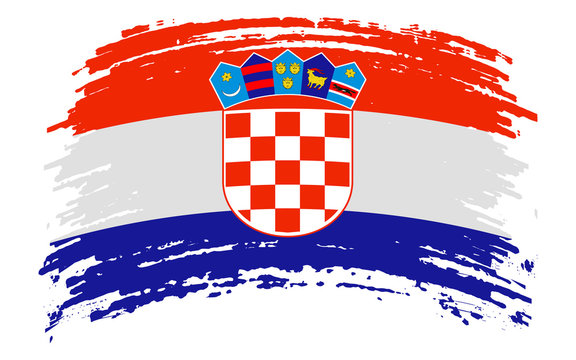 Croatia flag in grunge brush stroke, vector