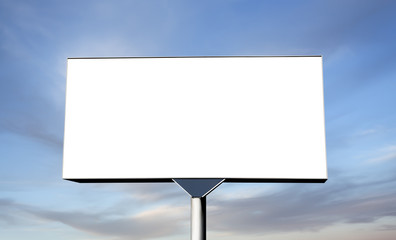 blank billboard on sky background