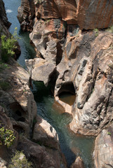 High angle of Bourkes Luck Potholes, South Africa