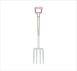 gardening fork. illustration for web and mobile design.