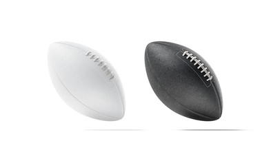 Blank white american soccer ball mock up set, no gravity