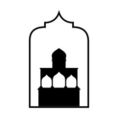 ramadan kareem monochrome mosque decoration