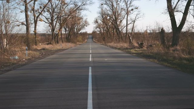 Walking on the emty road