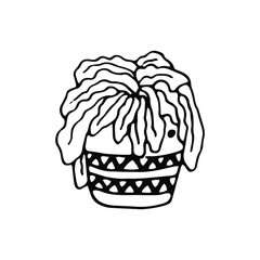 Cute hand drawn home plant on white background. Doodle vector illustration for design, greeting card, print, wedding.	
