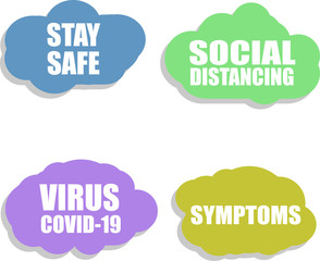 Social Distancing. Against Coronavirus icon. COVID-19 icon. Pandemic. Virus COVID 19. Stay Safe. Sign isolated on white background