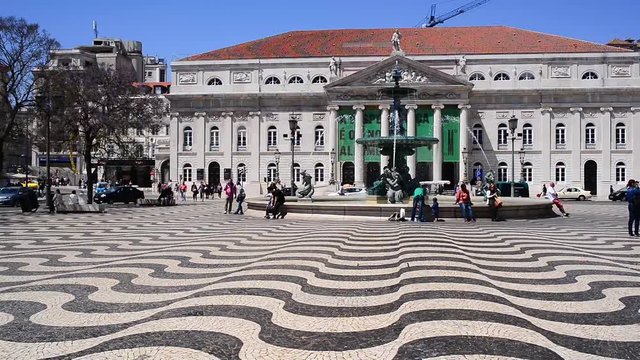Praca Dom Pedro IV, Rossio Square in Lisbon Portugal