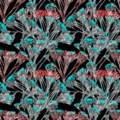 Curry plant abstract, seamless pattern.