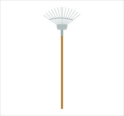 rake to collect gardening leaves. illustration for web and mobile design.