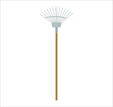 rake to collect gardening leaves. illustration for web and mobile design.