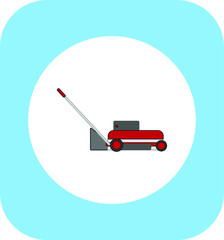 gardening lawn mower. illustration for web and mobile design.