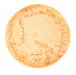Tasty blini on white background