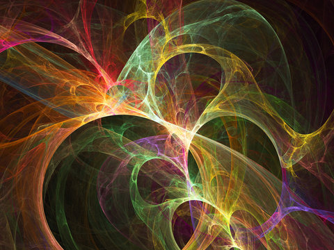 Fototapeta colored fractal on black