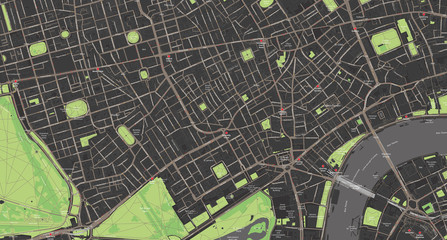 Detailed map of Mayfair, Soho, Holborn – London UK