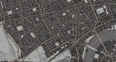 Detailed map of Mayfair, Soho, Holborn – London UK