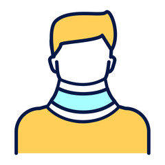 Orthopedic cervical neck collar color line icon. Isolated vector element. 