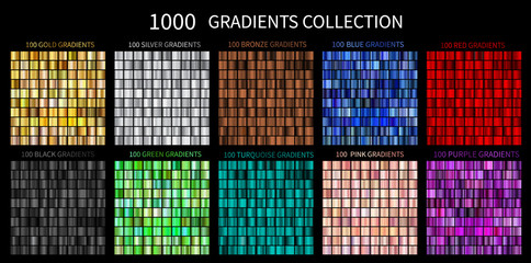 Gradients Vector Megaset Big collection of metallic gradients 1000 glossy colors backgrounds