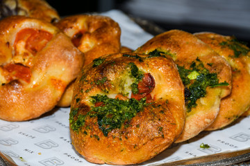 Traditional British pastry specialties for sale at the market
