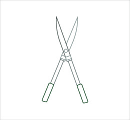 gardening hedge trimmer scissors. illustration for web and mobile design.