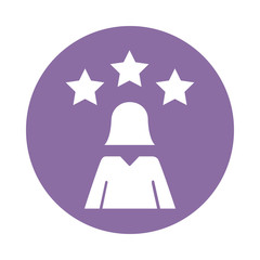 female avatar with stars block style