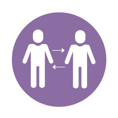 men avatars silhouettes with arrows block style