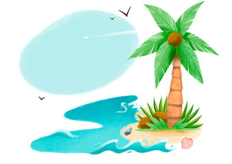 handdrawn island for title or commercial