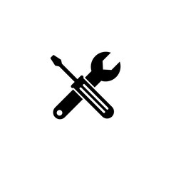 Screwdriver and Wrench Icon vector Design