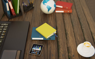 Closeup shot of home or office workspace. For blogs, abstract backgrounds and business concepts