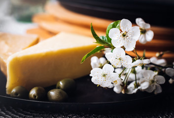 Cheese and flowers