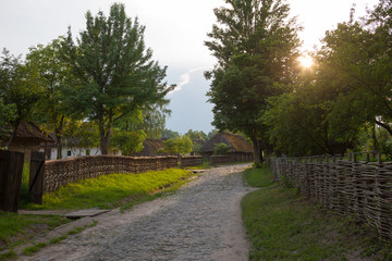 Fototapeta na wymiar The road in the Ukrainian village