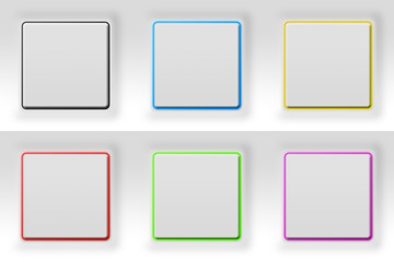 Grey square buttons set