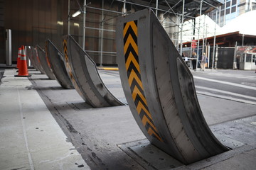 Automatic bollards. Retractable (lifting) bollards to enable or block traffic