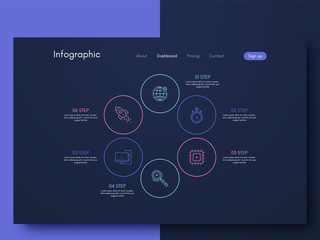Vector graphic infographics. Template for creating mobile applications, workflow layout, diagram, banner, web design, business infographic reports