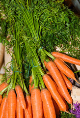 Local produce for sale displayed at the market.