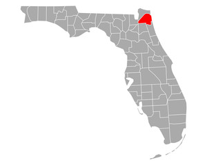 Karte von Duval in Florida