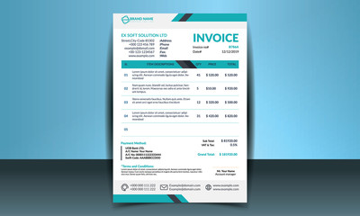 Invoice minimal design template. Bill form business invoice accounting