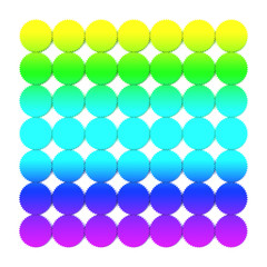 3Dレンダリングによるカラフルな歯車のパターンのイラスト