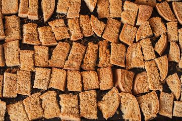 Home cooked rusks on a pan taken out of the oven