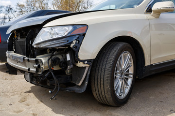 old car, rusty broken body, abandoned parking