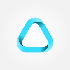 Triangle logo. Design geometric element. Corporate, technology, media style templates vector design. Stock - Vector illustration.