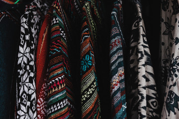 colorful scarves on the market