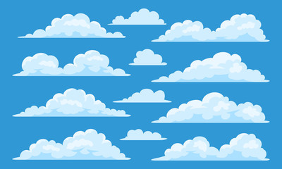 Set of cartoon clouds