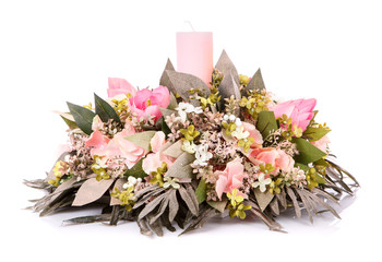 floral decoration to decorate the home and family holidays greetings