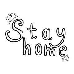 Vector lettering with quarantine and coronavirus tips. Doodle style. Phrases for social networks, flyers, stickers.	
