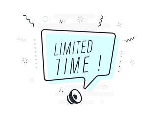 limited time, tag design template, discount speech bubble banner, app icon, vector illustration