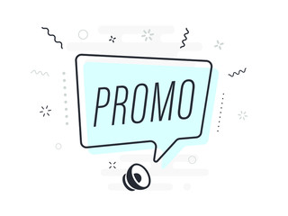 promo, tag design template, discount speech bubble banner, app icon, vector illustration