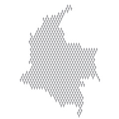 Obraz premium Colombia population infographic. Map made from stick figure people