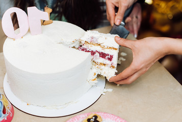 hands with cake
